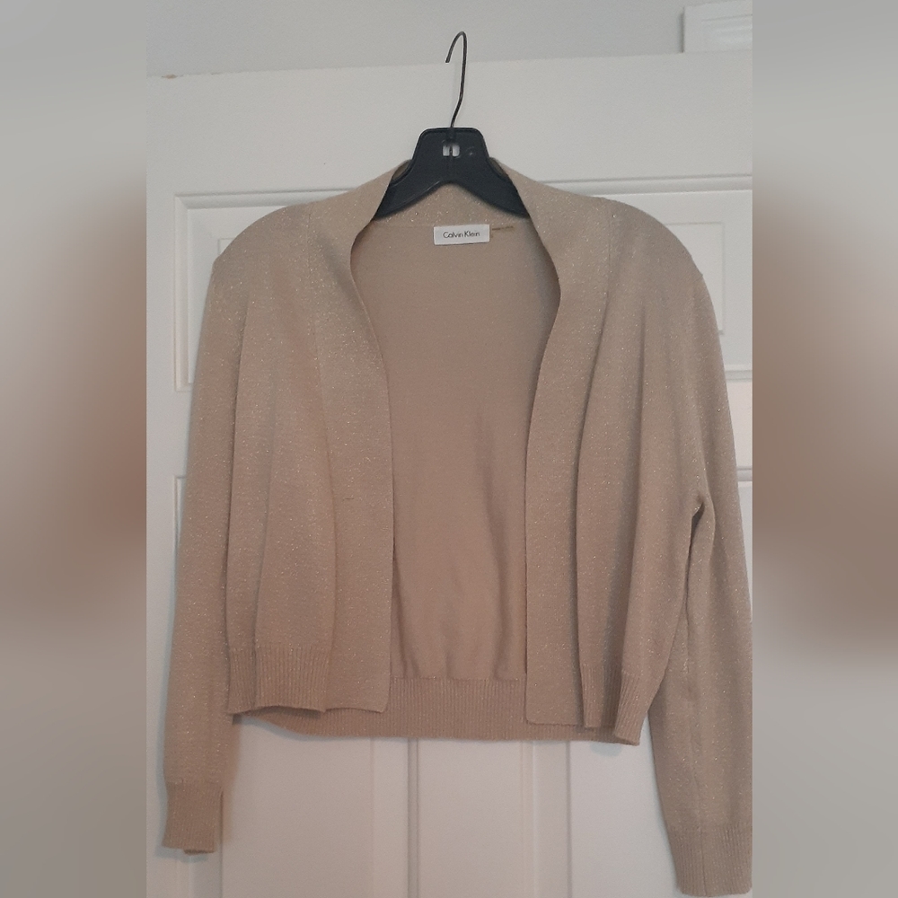 Calvin Klein gold glitter Shimmer dress cover up. size large.